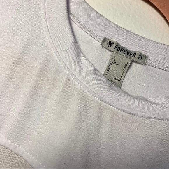 Forever 21 unlimited pink white mesh crop top - Picture 7 of 7